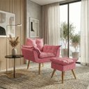 Ver imagem 1 de Kit Poltrona e Puff Alice Decorativa Confortável para Sala Recepção Manicure Quarto Consultório Teci