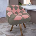 Ver imagem 1 de Poltrona Paloma Escritório Sala Giratória Madeira Suede Cappuccino e Suede Rose - Dominic Decor