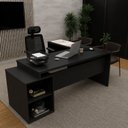 Ver imagem 5 de Conjunto 2 Peças Mesa em L com Gavetas e Cadeira de Escritório Ergonômica 190cm Netflex Preto