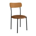 Ver imagem 4 de Kit 6 Cadeiras de Jantar Renata Encosto Verniz e Assento Camel Ferro Preto - Pallazio