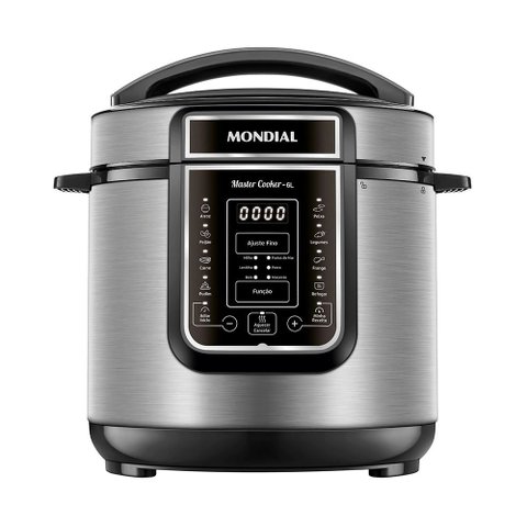 Panela de Pressão Elétrica Digital Mondial Master Cooker Pe-60-6l-i Preta/inox - 220v