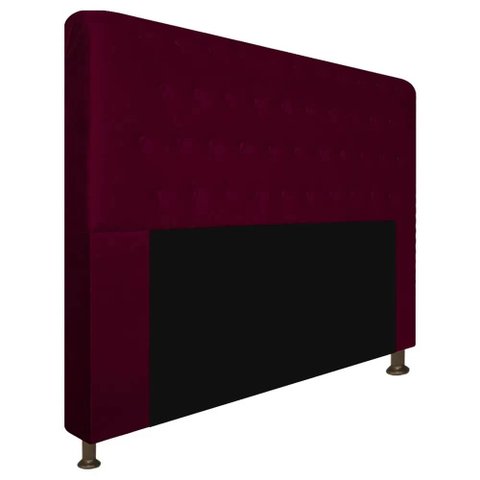 Cabeceira Brenda para Cama Box Casal 140cm com Capitonê Suede - Ecotec Decor:Vinho