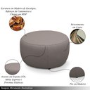 Ver imagem 6 de Conjunto Sala de estar Decorativo Mariele Poltrona Base Giratória em Aço com Puff Couro Avelã G88 -