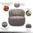 Ver imagem 5 de Conjunto Sala de estar Decorativo Mariele Poltrona Base Giratória em Aço com Puff Couro Avelã G88 -