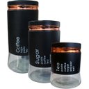 Ver imagem 1 de Kit 3 Potes Hermético Coffee Tea Sugar Grande Pequeno Médio