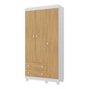 Ver imagem 2 de Guarda-roupa Infantil 92cm 3 Portas e 2 Gavetas Allegra Multimóveis Mp4442 Branco/madeirado Branco/