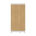 Ver imagem 4 de Guarda-roupa Infantil 92cm 3 Portas e 2 Gavetas Allegra Multimóveis Mp4442 Branco/madeirado Branco/