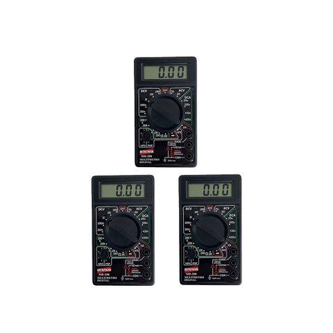 Kit 3 Multímetro Digital Tensão Corrente 3½ Dígitos Resistência Diodo Hfe Ponta Prova Md-300 Portáti