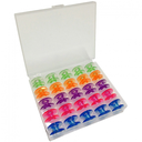 Ver imagem 2 de Kit 10 Caixa Organizador Box Estojo Plástico com 25 Bobinas Altas Coloridas Para Maquina de Costura