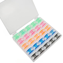 Ver imagem 3 de Kit 10 Caixa Organizador Box Estojo Plástico com 25 Bobinas Altas Coloridas Para Maquina de Costura 