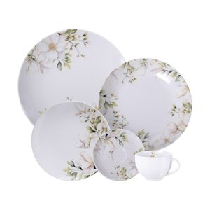 Aparelho de Jantar Porcelana Decorada 20 Peças Magnólia Tramontina 96589/034