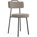 Ver imagem 1 de Cadeira Decorativa Estofada Para Sala De Jantar Barcelona L02 Bouclê Bege - Lyam Decor