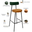 Ver imagem 4 de Kit 2 Banquetas Alta Cozinha Sala Jantar Milão L02 Facto Verde Musgo Couríssimo Whisky - Lyam Decor