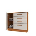 Ver imagem 3 de Cômoda para Quarto com Sapateira 4 Gavetas - Chicago-cinamomo/off White - Tcil Móveis