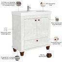 Ver imagem 3 de Balcão Gabinete para Banheiro com Pés sem Tampo 80cm Malezia B06 Cristal - Lyam Decor