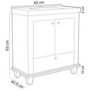 Ver imagem 4 de Balcão Gabinete para Banheiro com Pés sem Tampo 80cm Malezia B06 Cristal - Lyam Decor