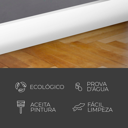 Rodapé Poliestireno 10cm Liso Branco 2m Rm Decor - 5