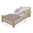Ver imagem 4 de Cama Infantil Em Madeira Maciça E Mdf Divaloto Luna Branco/Natural Com Colchão Probel Guarda