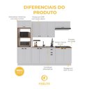 Ver imagem 5 de Armário de Cozinha Modulada Completa Fidelitá Nara 100% MDF 5 Peças 270cm 14 Portas 2 Gavetas sem