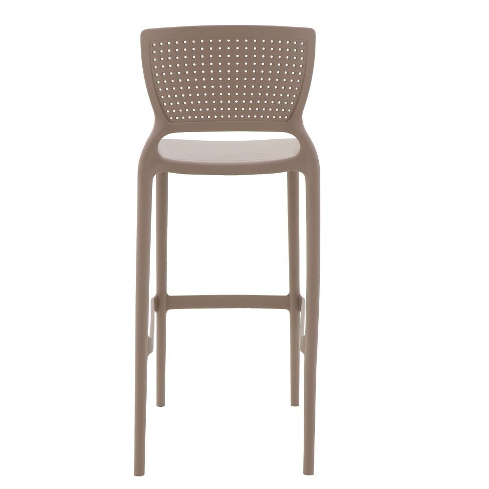 Conjunto de 4 Cadeiras Plásticas Tramontina Safira Alta Bar em Polipropileno e Fibra de Vidro Camurç - 5