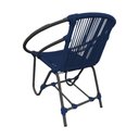 Ver imagem 2 de Cadeira Decorativa Julia em Corda Náutica e Base em Alumínio Premium Preta/azul Marinho