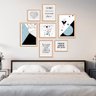 Conjunto kit 7 quadros escandinavo Bifrost com frases moldura madeira crua - Oppen House Quadros Dec - 1