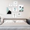 Conjunto kit 7 quadros escandinavo Leon com frases moldura branca - Oppen House Quadros Decorativos - 1