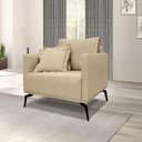 Ver imagem 6 de Kit 2 Poltronas Decorativa Livorno Linho com Pés em Aço Ssx Multicoisas Dourado