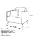 Ver imagem 4 de Kit 2 Poltronas Decorativa Livorno Linho com Pés em Aço Ssx Multicoisas Dourado