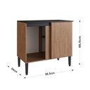 Ver imagem 3 de Balcão de Cozinha Giovanna 1 Porta Freijó/preto - Irm Móveis