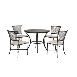 CONJUNTO MESA FAMA MOSCOU FIO 6 PEÇAS COM TAMPO MDP - TABACO - 1