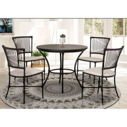 CONJUNTO MESA FAMA MOSCOU FIO 6 PEÇAS COM TAMPO MDP - TABACO - 2