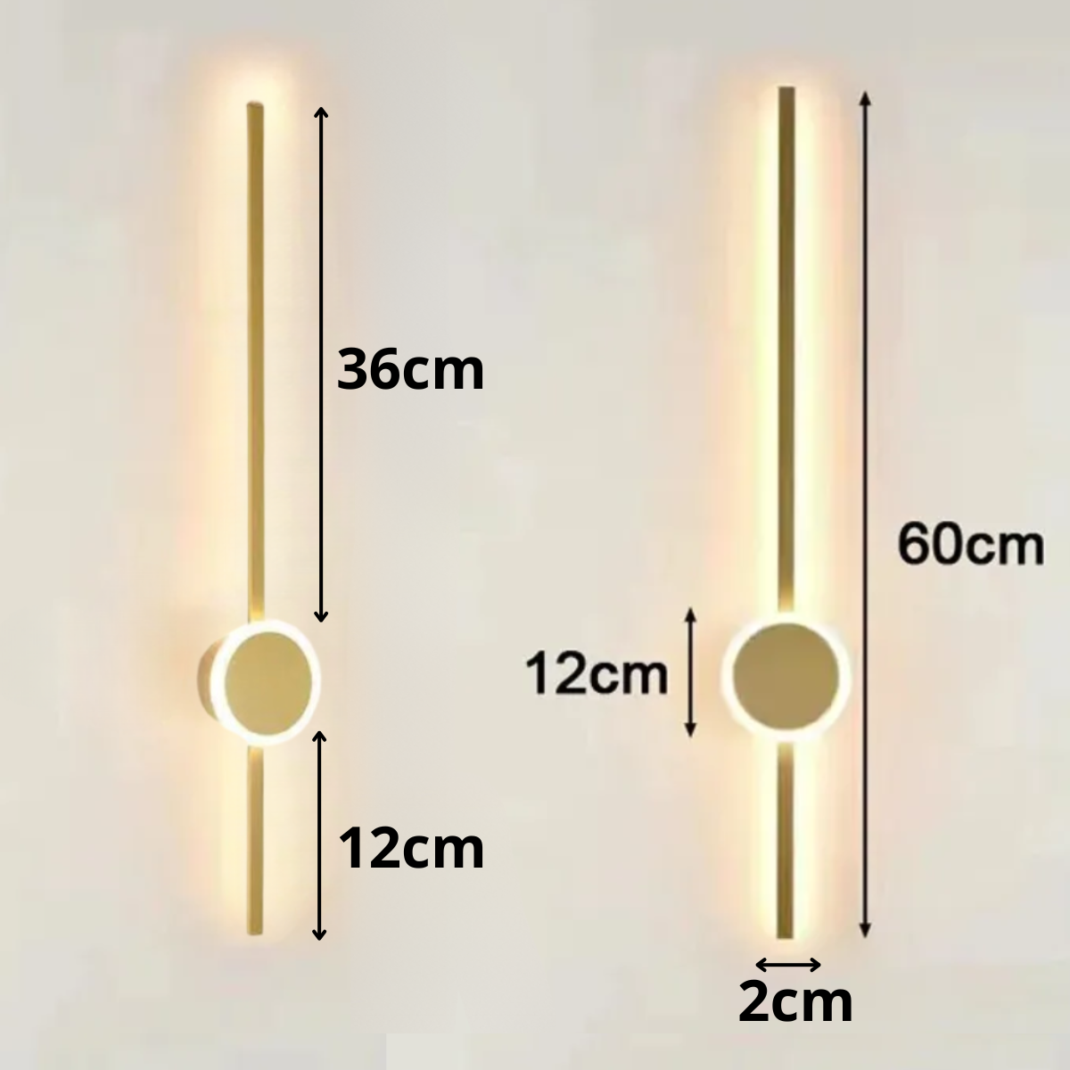 Ver imagem 5 de Luminária Arandela Parede 60cm Barra Led 24 Watts Gimpo Kjbd-163:dourado