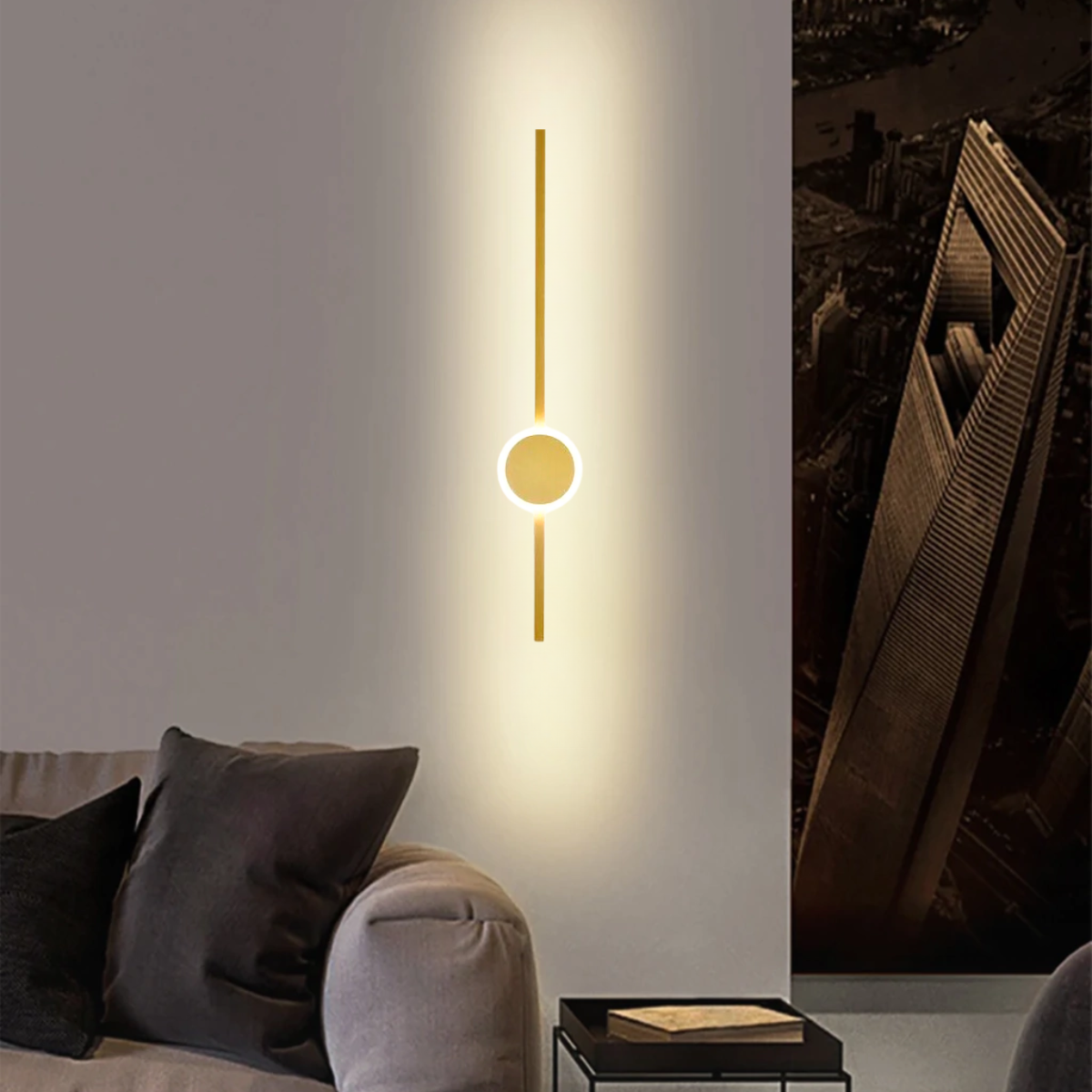 Ver imagem 7 de Luminária Arandela Parede 60cm Barra Led 24 Watts Gimpo Kjbd-163:dourado