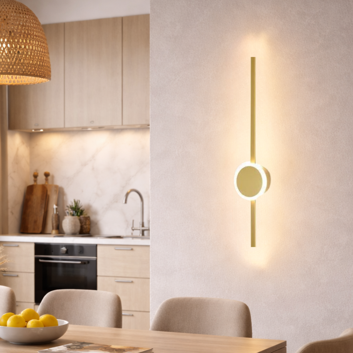 Luminária Arandela Parede 60cm Barra Led 24 Watts Gimpo Kjbd-163:dourado