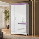 Ver imagem 4 de Guarda Roupa Infantil Ambiente Sobral 4 Portas Branco Flex - Moval