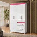 Ver imagem 2 de Guarda Roupa Infantil Ambiente Sobral 4 Portas Branco Flex - Moval