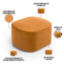 Ver imagem 3 de Puff Decorativo Orgânico para Living Quarto 70cm Doha W01 Couríssimo Whisky - Lyam Decor