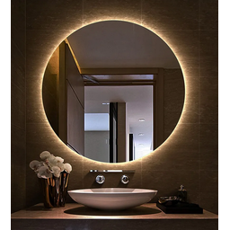 Espelho Orgânico Decorativo Lapidado com Led 50x50 Cm E08 para Sala, Quarto, Banheiro, 3000k 110v - 3