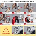 Ver imagem 7 de Moedor de Carne Metálico Amzchef para Juicer com 3 Tubos de Enchimento