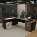 Ver imagem 1 de Escrivaninha Mesa Escritório em L Diretor 3 Gavetas