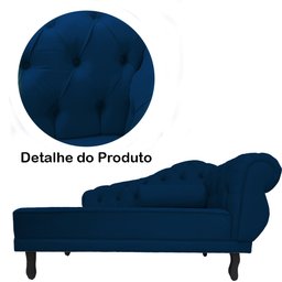 Recamier Namoradeira Divã Lado Direito Larissa Suede Azul Marinho - Ds Estofados - 5
