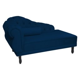 Recamier Namoradeira Divã Lado Direito Larissa Suede Azul Marinho - Ds Estofados - 3