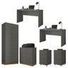 Kit Conjunto Para Escritório 6 Peças Cubic Cinza Caemmun - 1