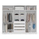 Ver imagem 3 de Guarda-roupa Casal Porto 6 Portas 4 Gavetas Branco/cinza - Politorno