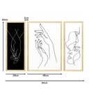 Ver imagem 5 de Trio de Quadros Decorativos Quarto Casal Minimalista