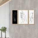 Ver imagem 2 de Trio de Quadros Decorativos Quarto Casal Minimalista