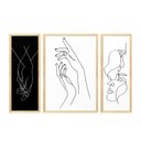 Ver imagem 1 de Trio de Quadros Decorativos Quarto Casal Minimalista