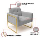 Ver imagem 3 de Poltrona Sala Industrial Alta Tubo Dourado Kit 2 Elisa Suede D03 - D’Rossi