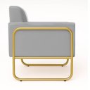Ver imagem 7 de Poltrona Sala Industrial Alta Tubo Dourado Kit 2 Elisa Suede D03 - D’Rossi